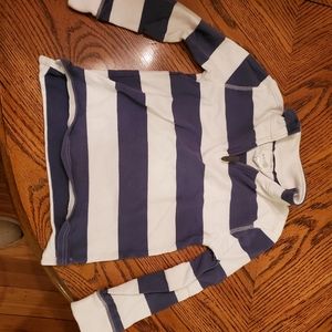 Crewcuts Blue and White Striped Quarter Zip sz 6/7
